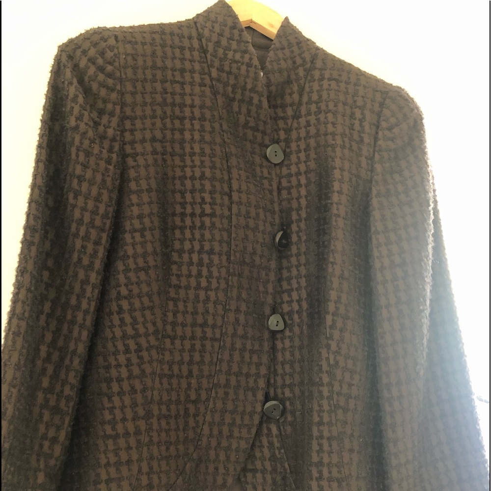 Gorgeous brown wool and silk jacket.